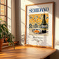 Semidano – Italian White Wine, Wine Bar Wall Decor, no-text version framed in wood