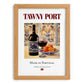 Tawny Port – Portuguese Dessert Wine, Wine Bar Wall Art, set in oak frame
