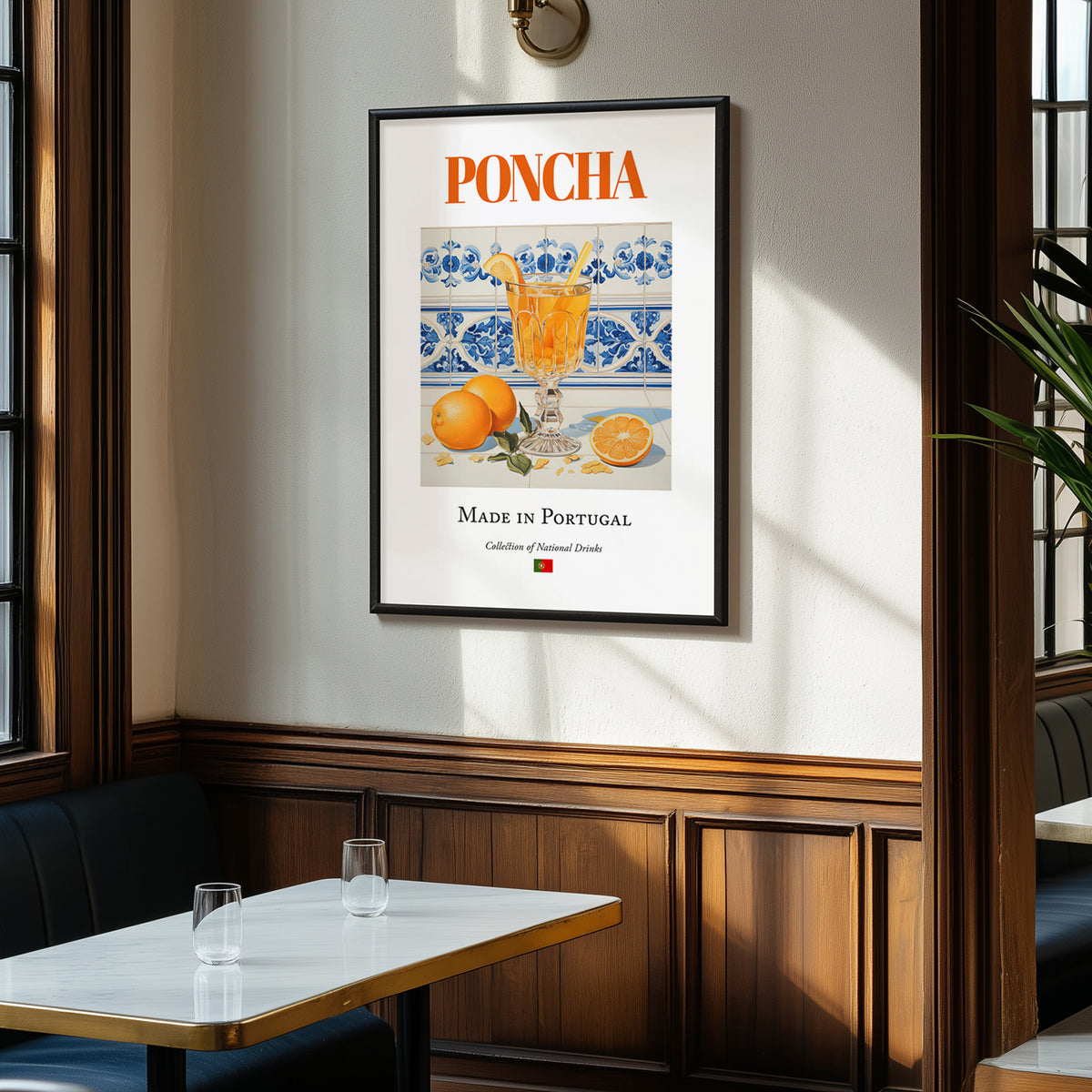 Poncha – Portuguese Liqueur Drink, Sky Bar Illustration, clean layout with no caption