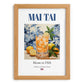 Mai Tai – American Cocktail Drink, Cocktail Lounge Wall Art, set in oak frame