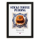 Sticky Toffee Pudding – English Dessert Dish, Café Wall Decor, in sleek black frame