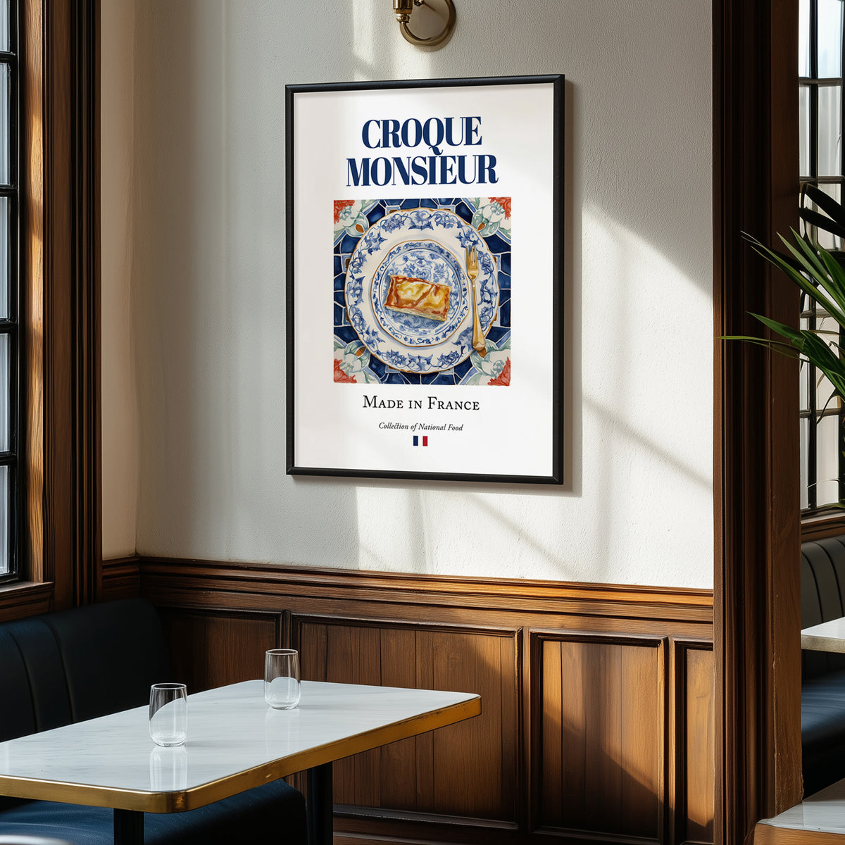 Croque Monsieur – French Snack Dish, Brasserie Poster, clean layout with no caption