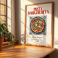 Pizza Margherita – Italian Pizza, Trattoria Wall Art, no-text version framed in wood