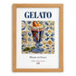 Gelato – Italian Dessert Dish, Café Poster, set in oak frame