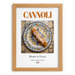 Cannoli – Italian Dessert Dish, Brasserie Wall Art, set in oak frame