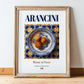 Arancini – Italian Snack Dish, Farmhouse Kitchen Poster, in wooden frame leaning on the floor