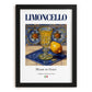 Limoncello – Italian Liqueur Drink, Cocktail Lounge Poster, in sleek black frame