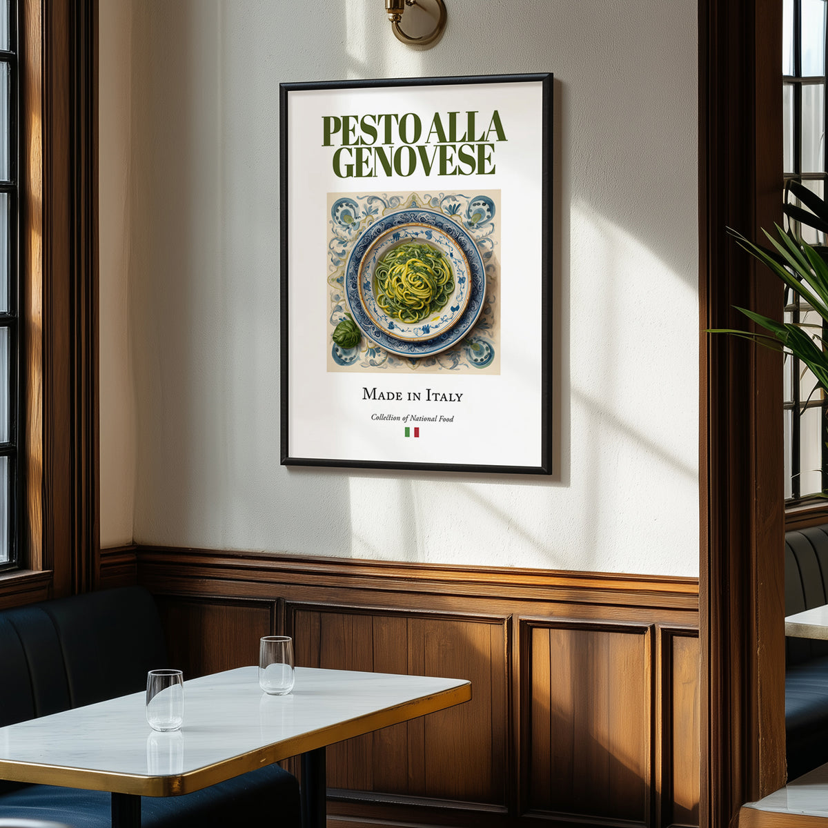 Pesto alla Genovese – Italian Sauce Dish, Bistro Poster, clean layout with no caption