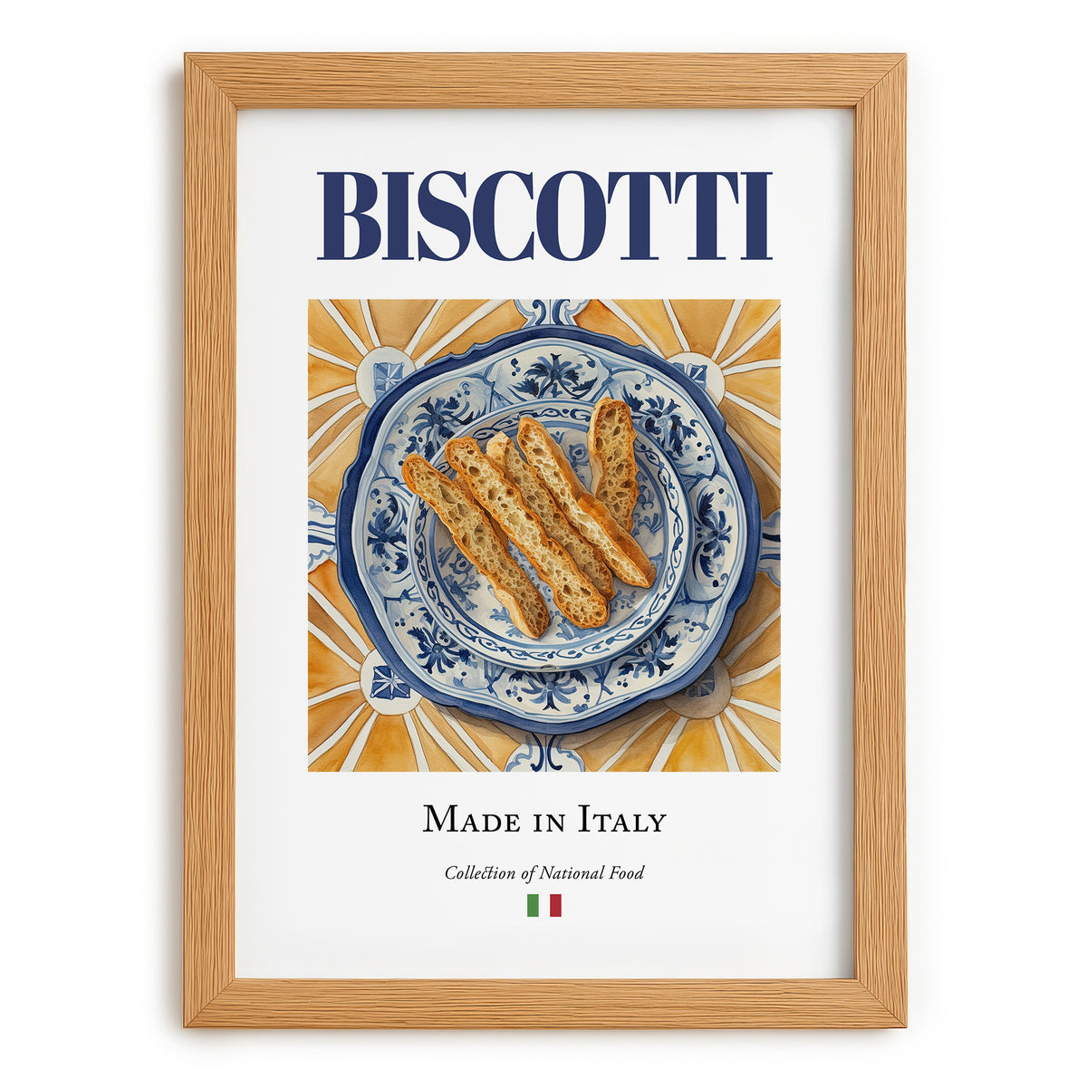 Biscotti – Italian Dessert Dish, Tavern Still Life, set in oak frame