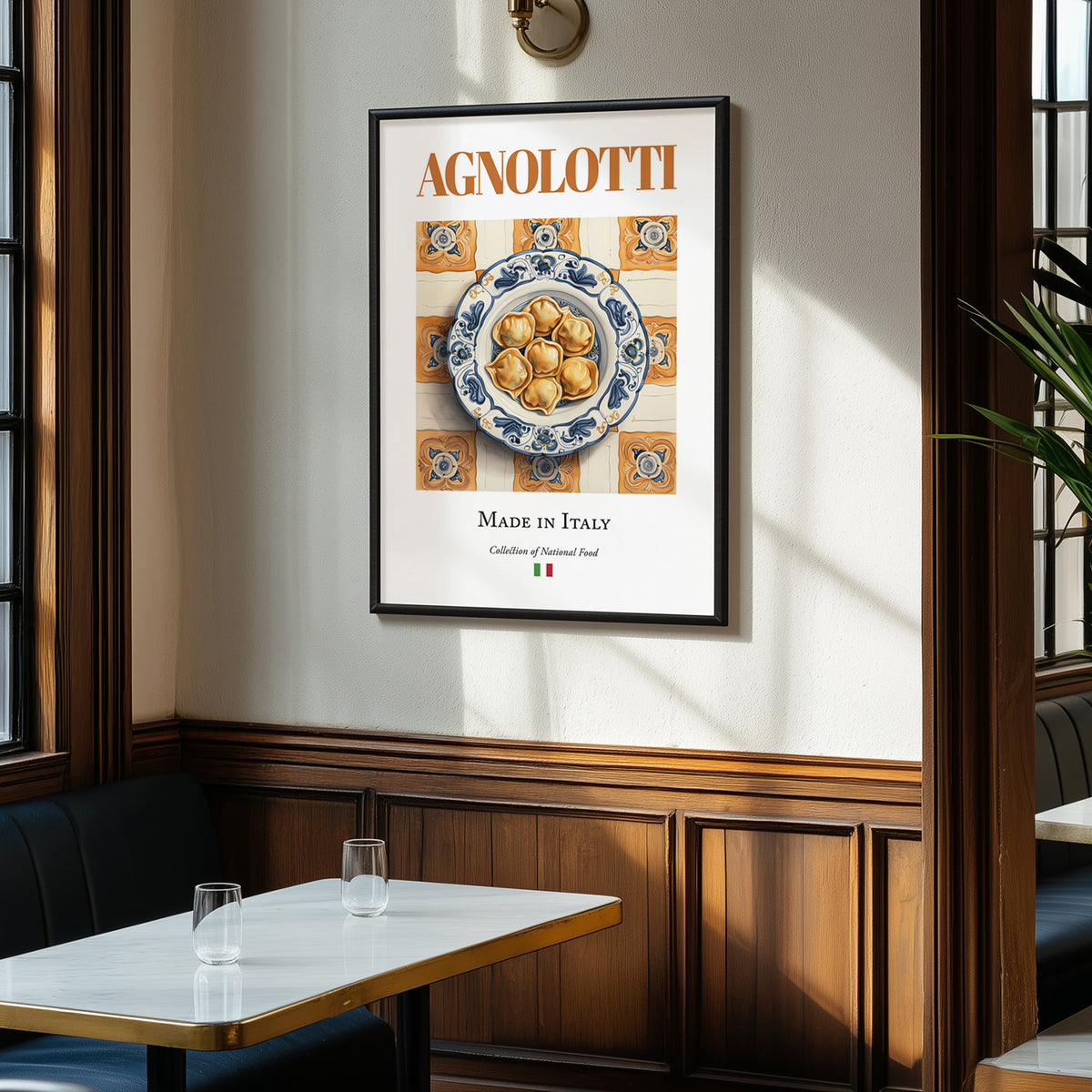Agnolotti – Italian Pasta, Osteria Wall Art, clean layout with no caption
