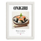 Onigiri – Japanese Dish, Bistro Wall Art, placed in minimal white frame