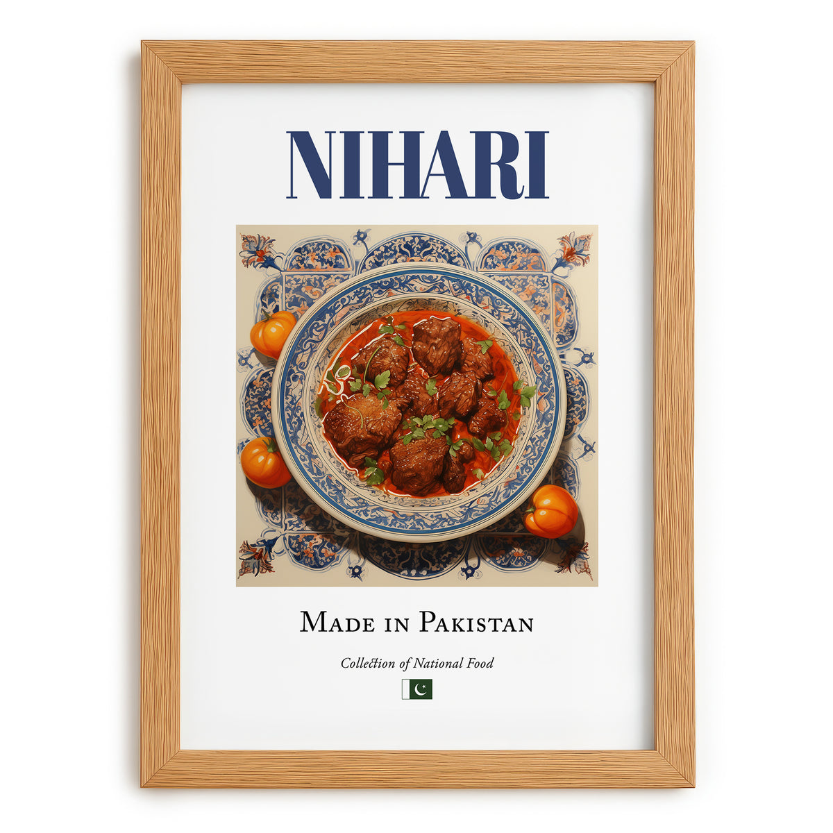 Nihari – Pakistani Soup Dish, Café Painting, set in oak frame
