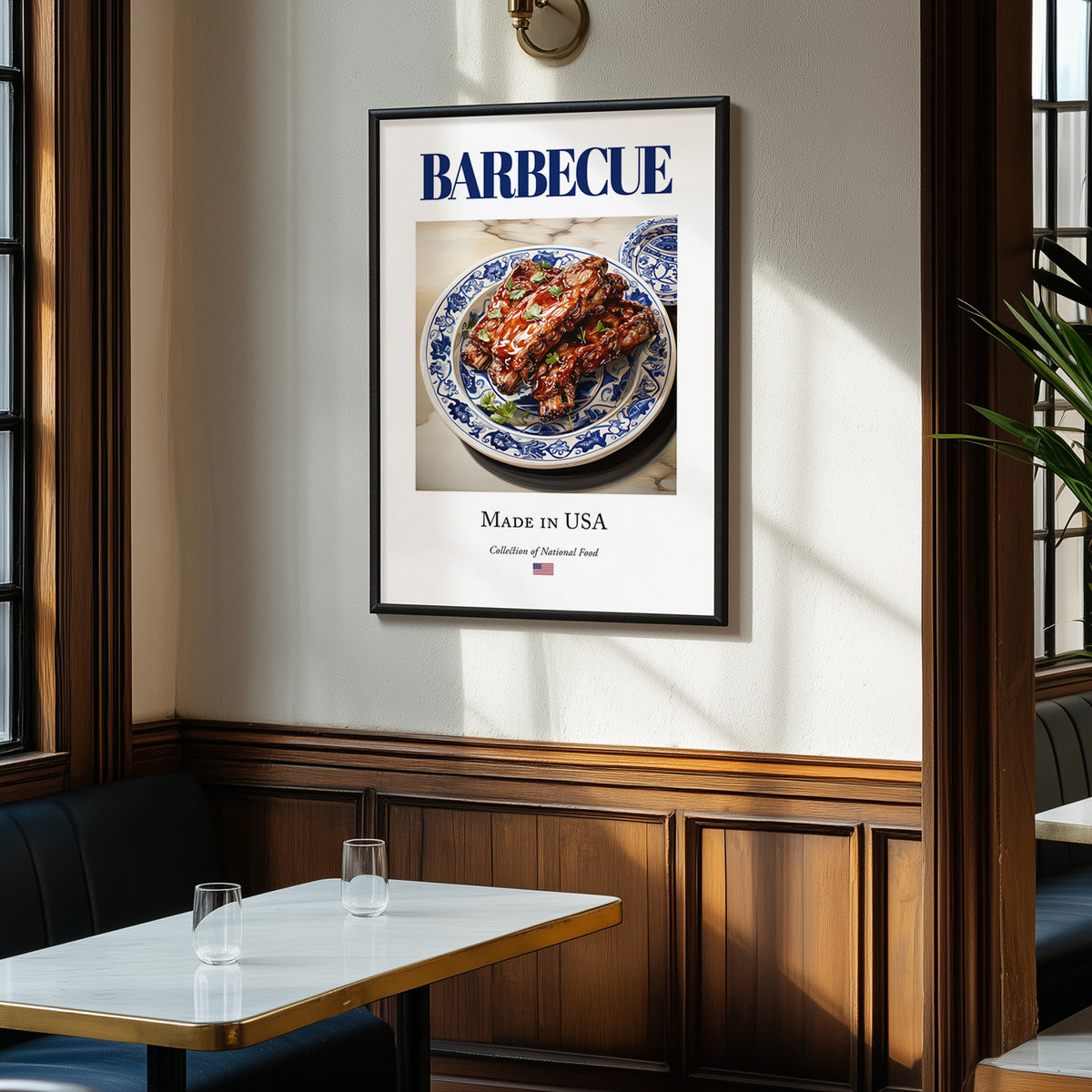 Barbecue – American Meat Dish, Café Poster, clean layout with no caption