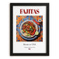 Fajitas – American Dish, Brasserie Print, in sleek black frame