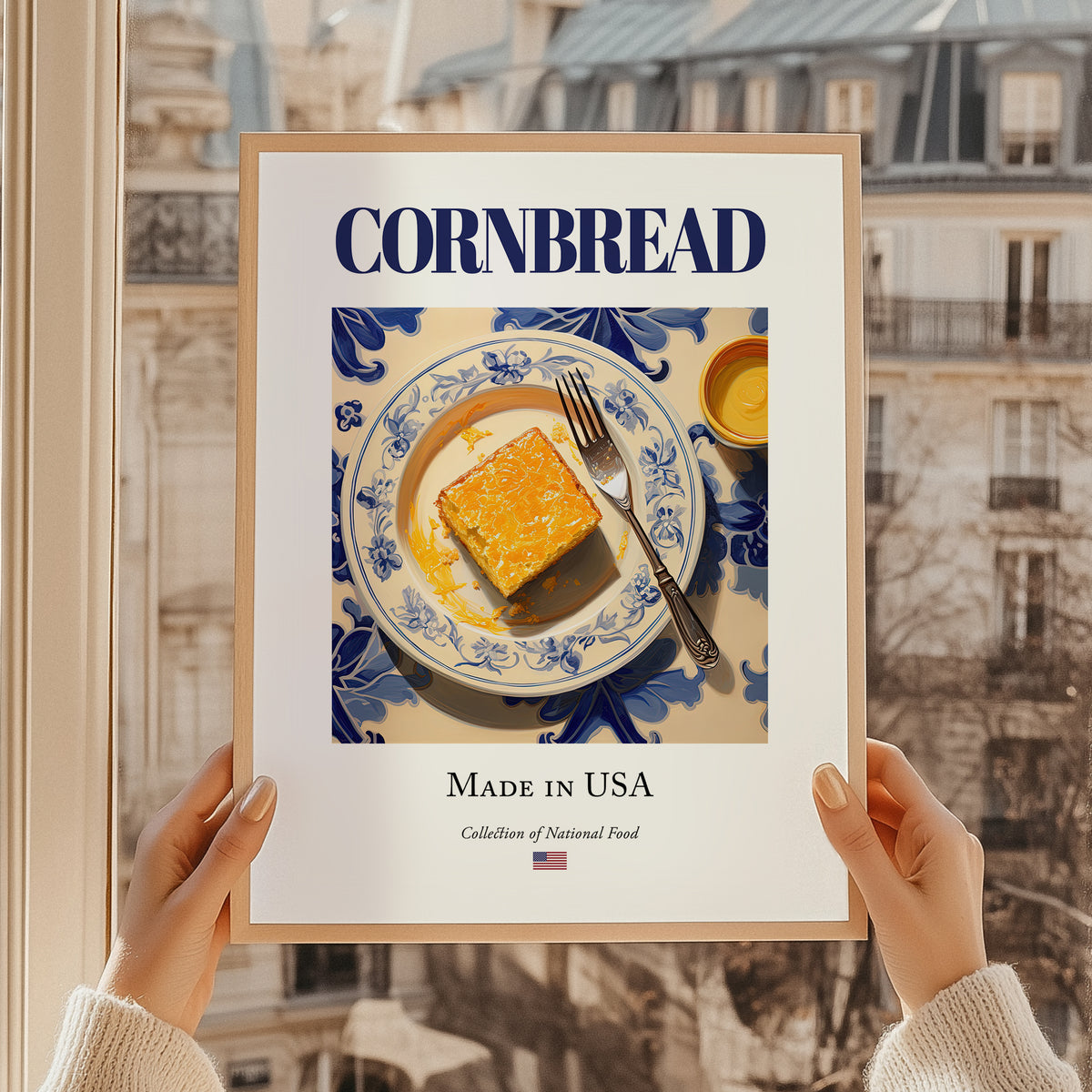 Cornbread – American Bread Dish, Brasserie Art, styled in a charming Paris street view