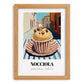 Gelato Nocciola – Italian Outdoor Café Scene, Gelato Poster, set in oak frame