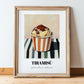 Tiramisu – on Striped Tablecloth, Gelato Wall Decor, in wooden frame leaning on the floor
