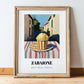 Gelato Zabaione – Italian Street Café Scene, Gelato Painting, in wooden frame leaning on the floor