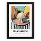 Gelato Mascarpone – Italian Street Café Scene, Gelato Still Life, in sleek black frame