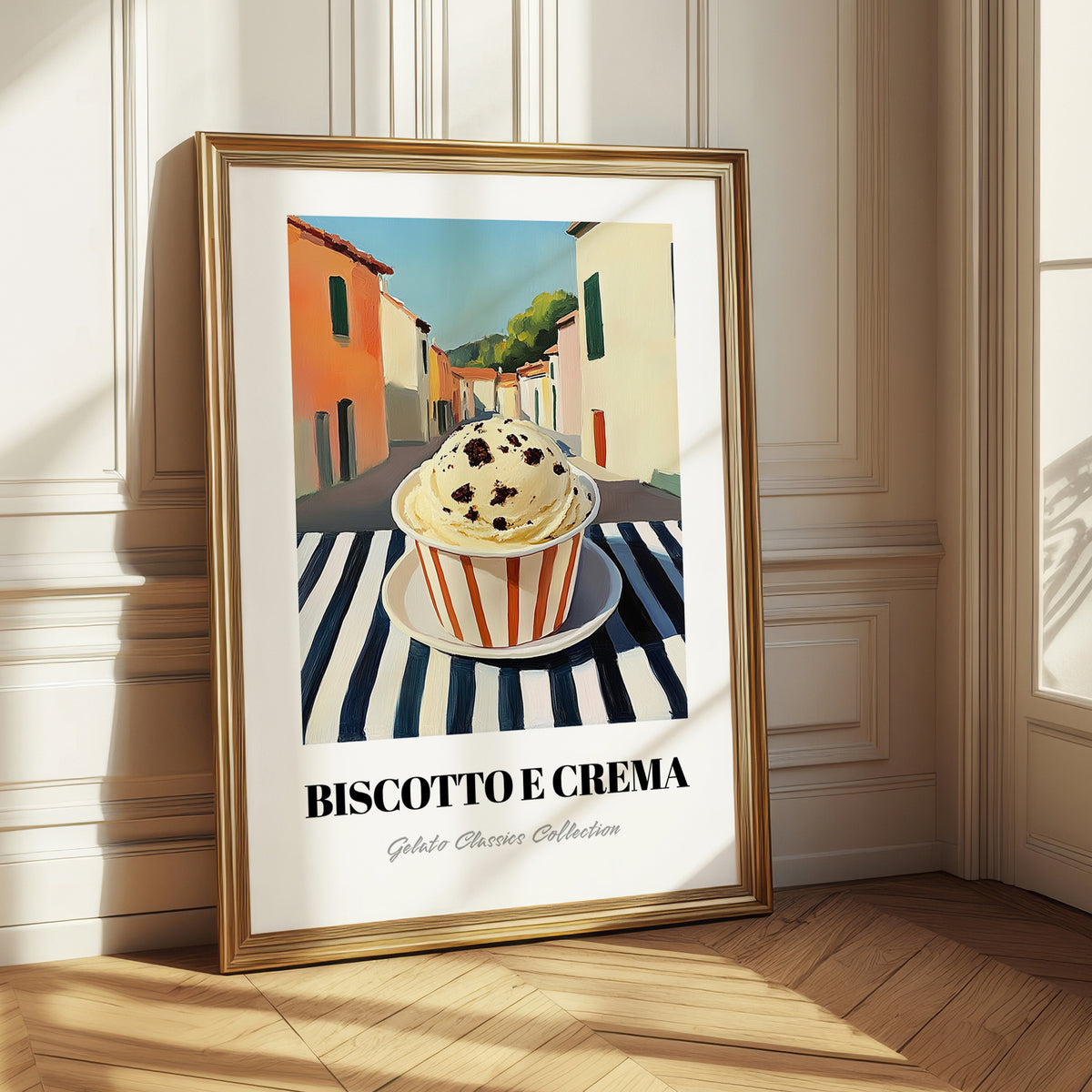 Gelato Biscotto E Crema – Italian Café on the Corner, Gelato Poster