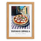 Pizza Tonno E Cipolla – Italian Street Café Scene, Pizza Wall Decor, set in oak frame