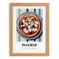 Pugliese – on Striped Tablecloth, Pizza Still Life, set in oak frame