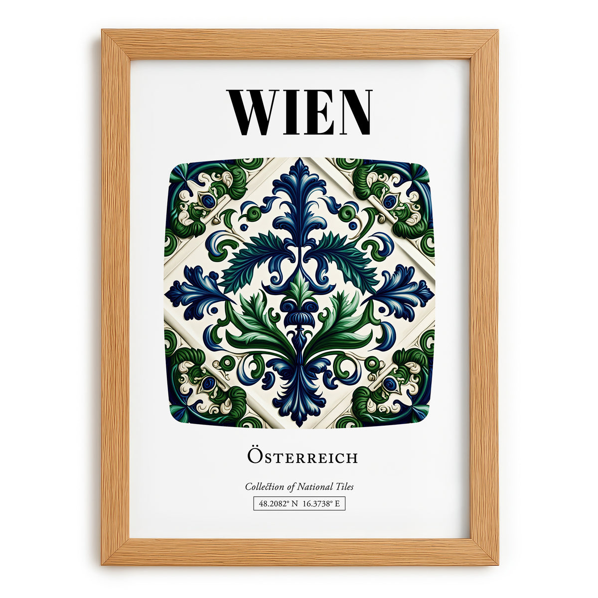 Wien, Austria – Travel Wall Decor, set in oak frame