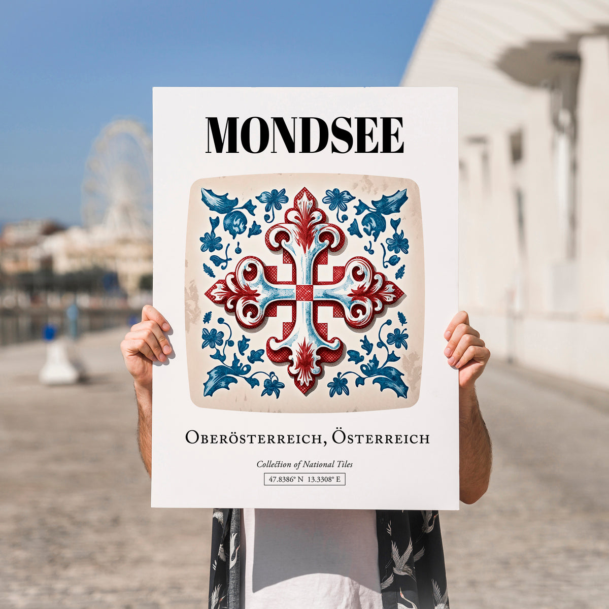 Mondsee, Austria – Global Cities Wall Print, no-text version framed in wood