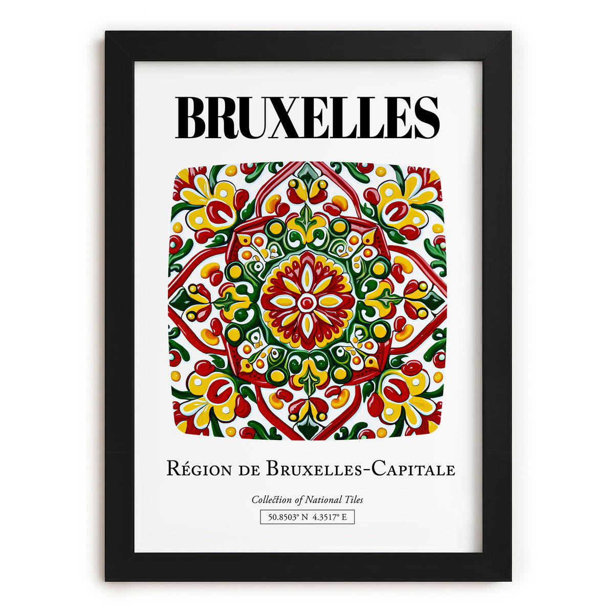 Brussels, Belgique – Travel Memories Wall Print, in sleek black frame