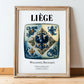 Liège, Belgium – Travel Wall Decor, in wooden frame leaning on the floor