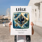 Liège, Belgium – Travel Wall Decor, no-text version framed in wood