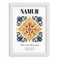 Namur, Belgium – Travel Poster, placed in minimal white frame