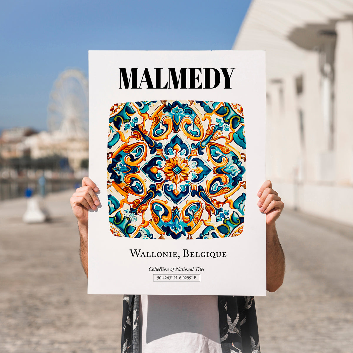 Malmedy, Belgium – Travel Print, no-text version framed in wood