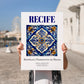 Recife, Brasil – Travel Destination Art, no-text version framed in wood