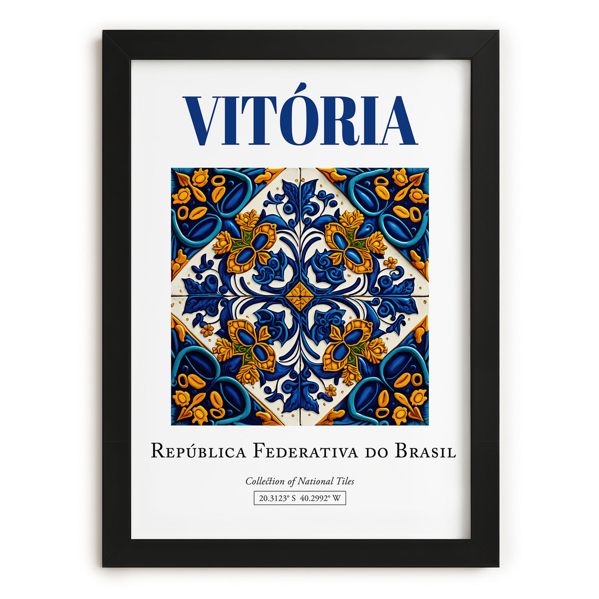 Vitória, Brasil – Travel Wall Decor, in sleek black frame