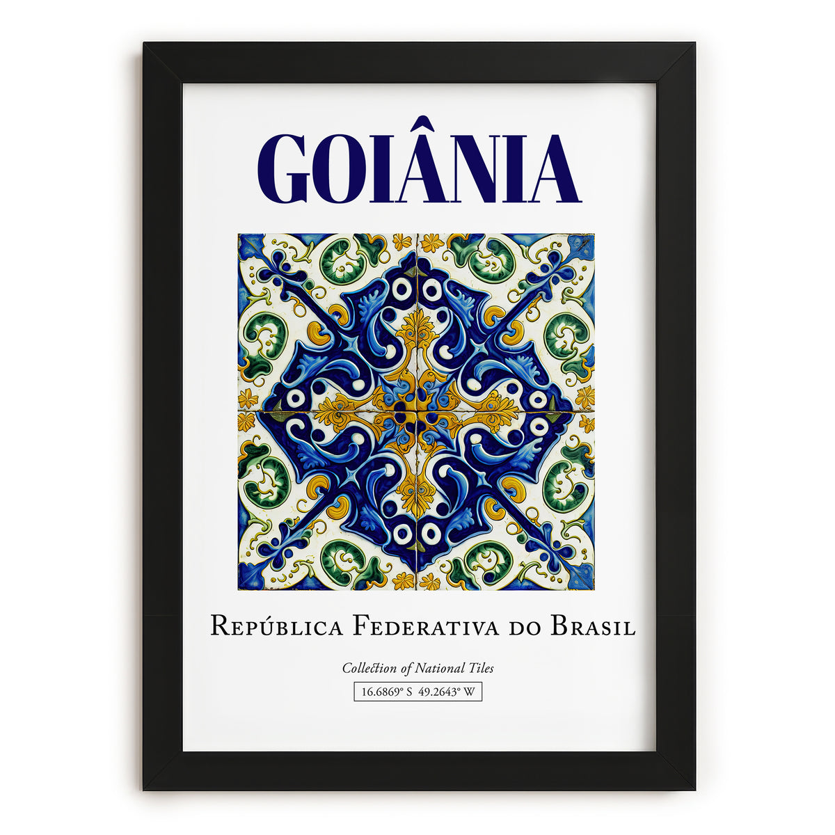 Goiânia, Brasil – Travel Wall Art, in sleek black frame