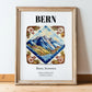 Bern, Switzerland – Travel Wall Decor, in wooden frame leaning on the floor