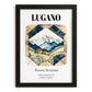 Lugano, Switzerland – Travel Wall Art, in sleek black frame