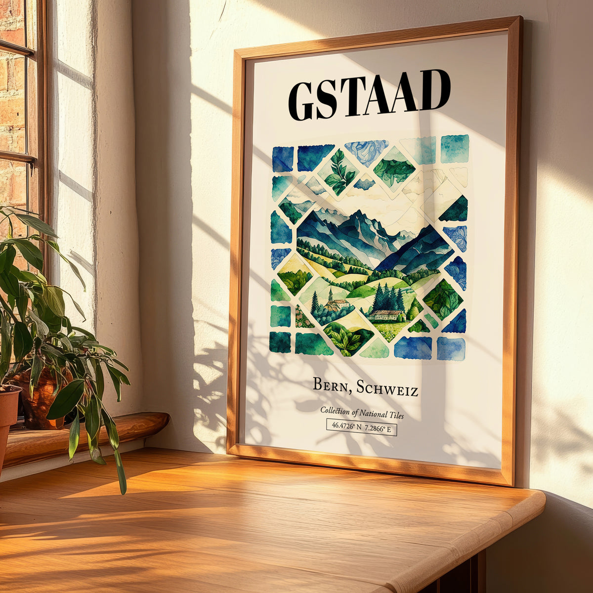 Gstaad, Switzerland – Wanderlust-Inspired Poster, clean layout with no caption