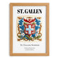 St. Gallen, Switzerland – Wanderlust-Inspired Poster, set in oak frame