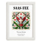 Saas-fee, Switzerland – Travel Print, placed in minimal white frame