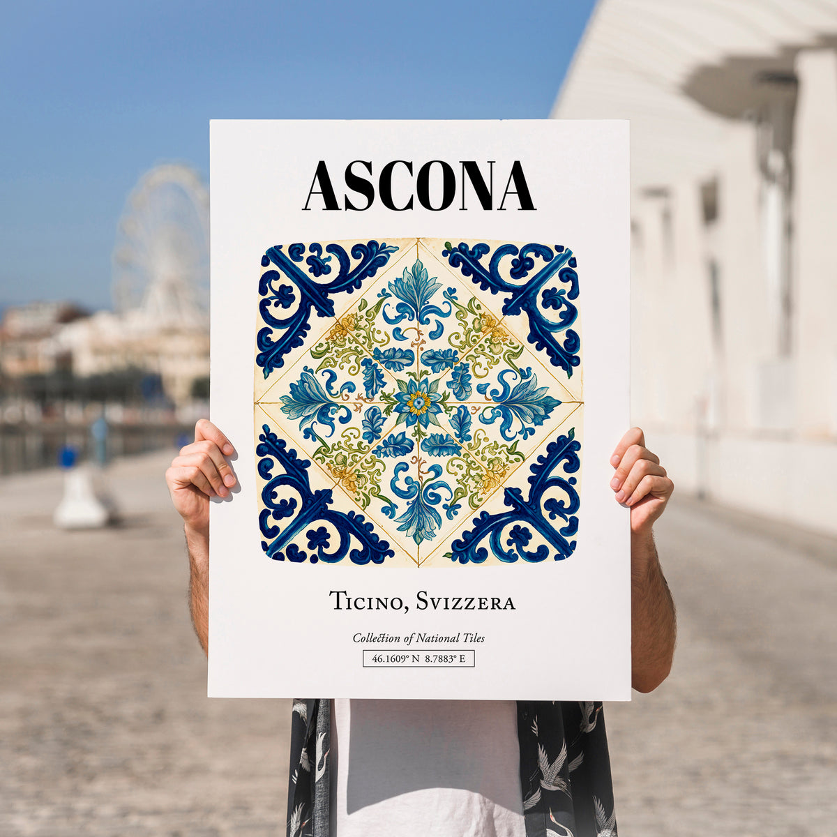 Ascona, Switzerland – Travel Wall Decor, no-text version framed in wood