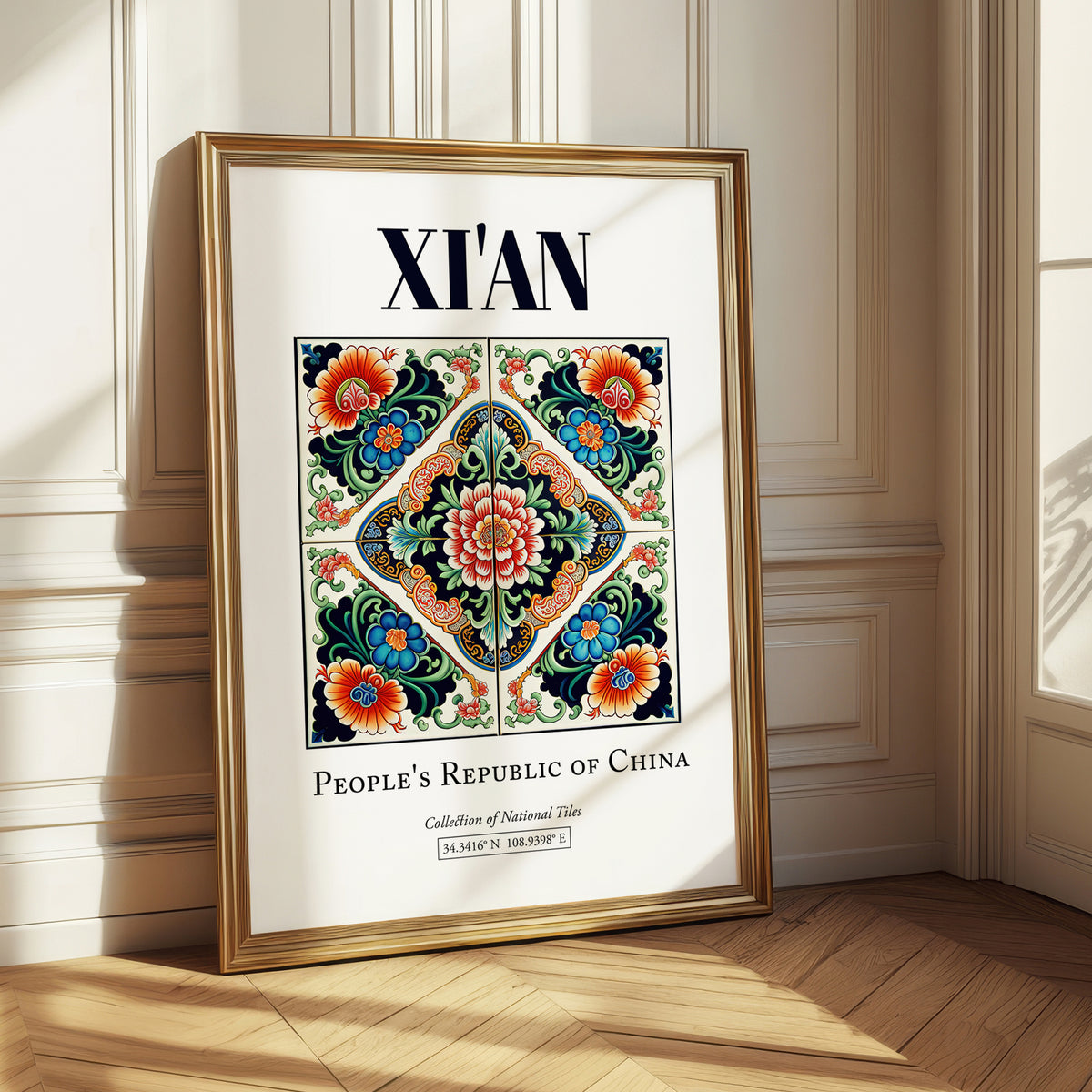 Xi'an, China – Travel Poster, styled in a charming Paris street view