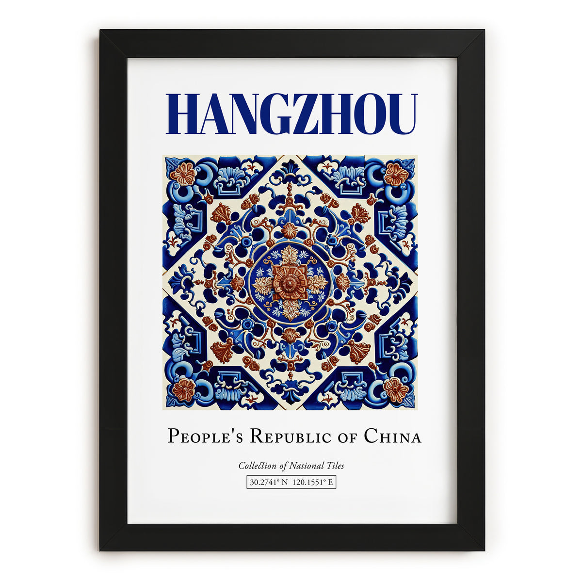 Hangzhou, China – Travel Wall Decor, in sleek black frame