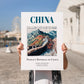 China, China – Travel Print, no-text version framed in wood