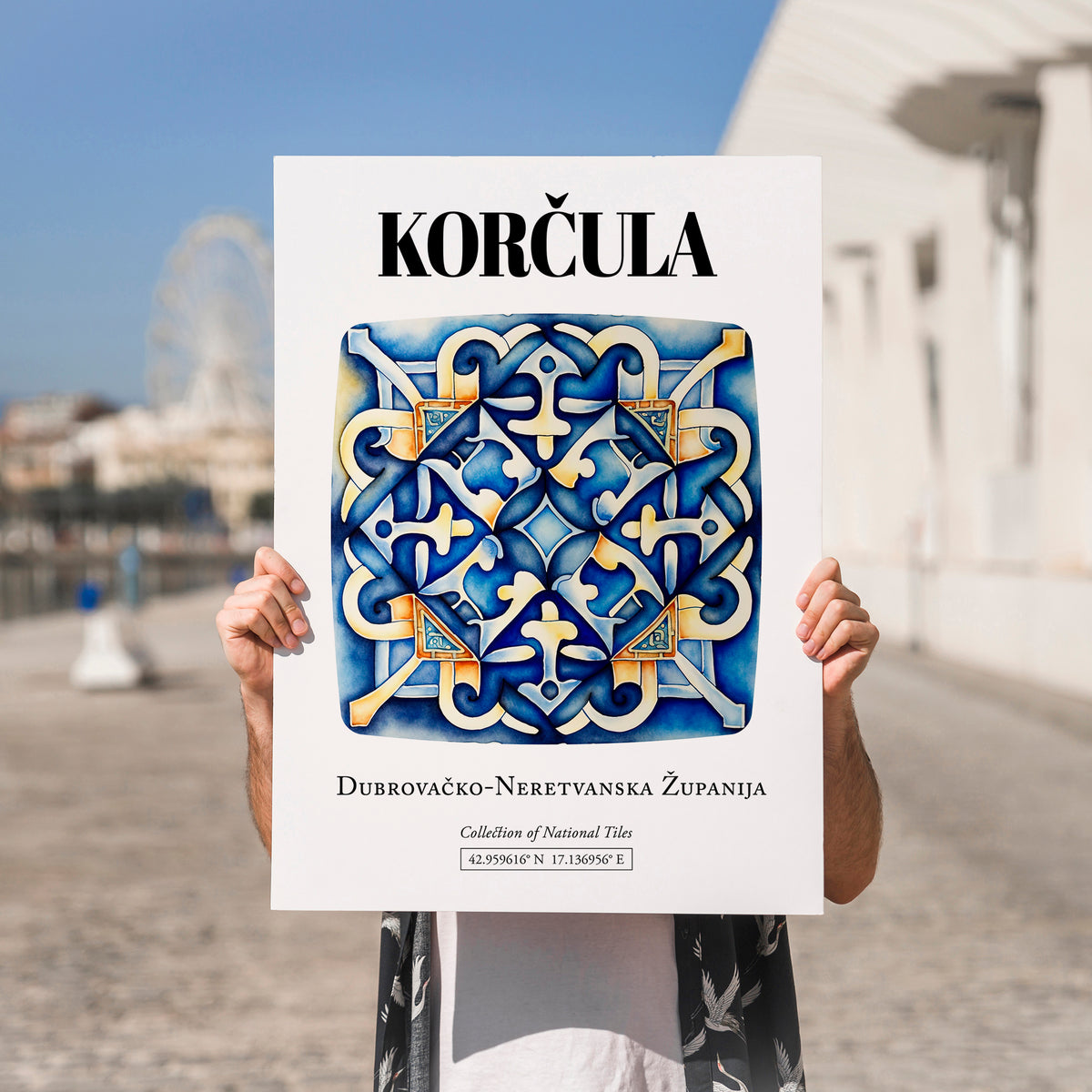 Korčula, Croatia – Country Culture Poster, no-text version framed in wood