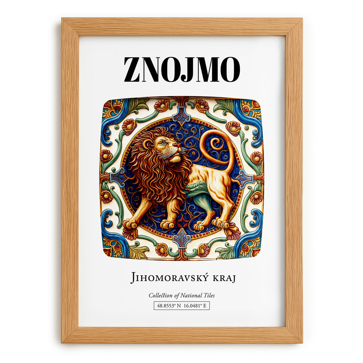 Znojmo, Czech Republic – Travel Print, set in oak frame