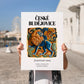 České Budějovice, Czech Republic – World Travel Art, no-text version framed in wood