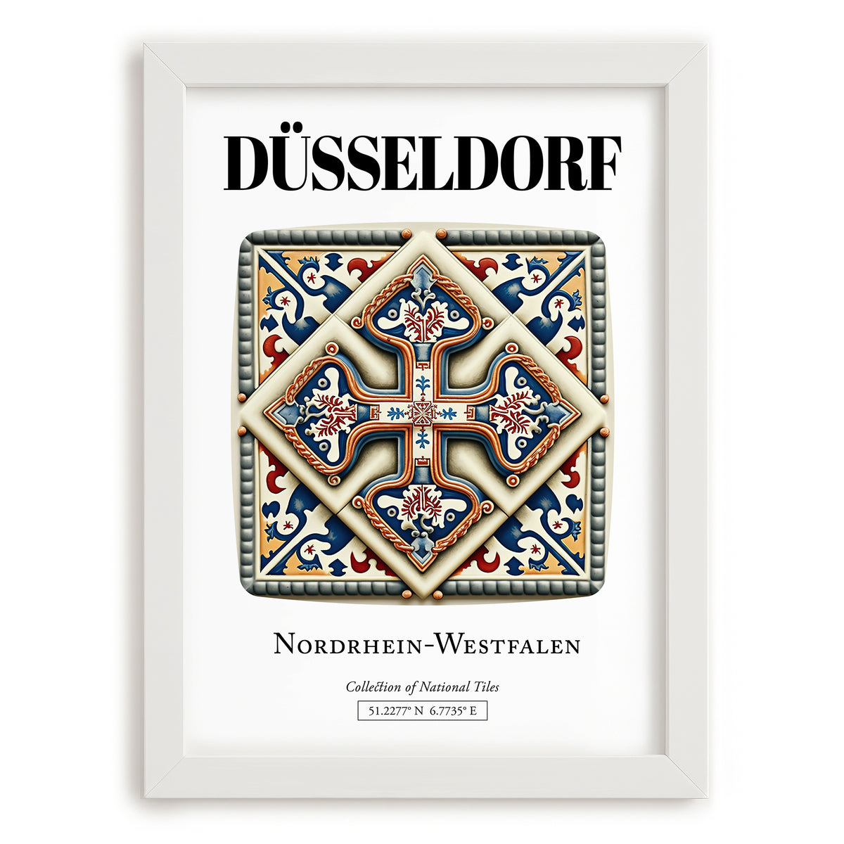 Düsseldorf, Germany – Cultural Heritage Wall Art, placed in minimal white frame