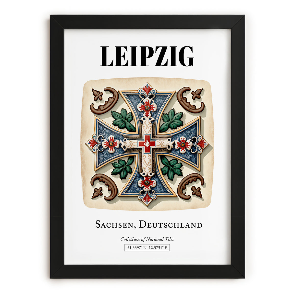Leipzig, Germany – Travel Print, in sleek black frame